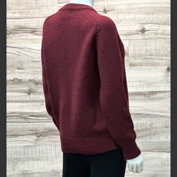 Vintage The Woolrich Woman Sweater Red Wool Knit Size L - Picture 2 of 5